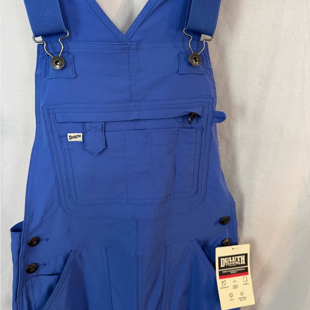NWT Duluth Trading Co Blue Women’s Gardening Overalls XXS - Picture 2 of 6